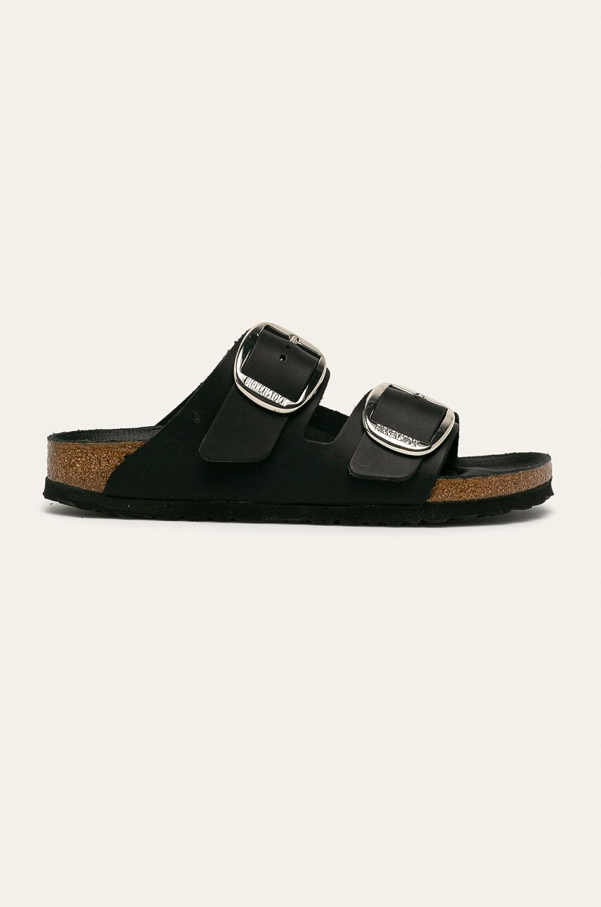 Birkenstock slapi de piele femei culoarea negru - Pled.ro