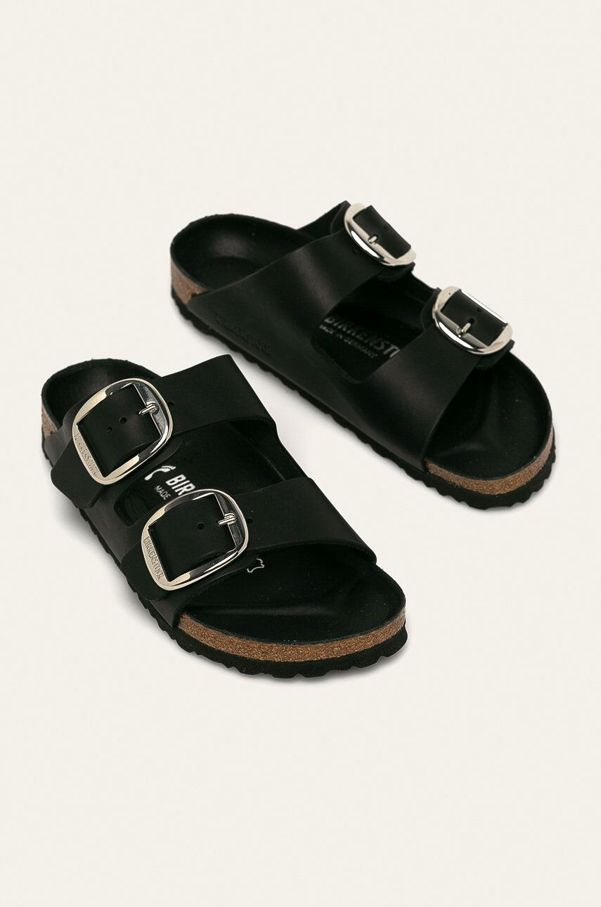 Birkenstock slapi de piele femei culoarea negru - Pled.ro