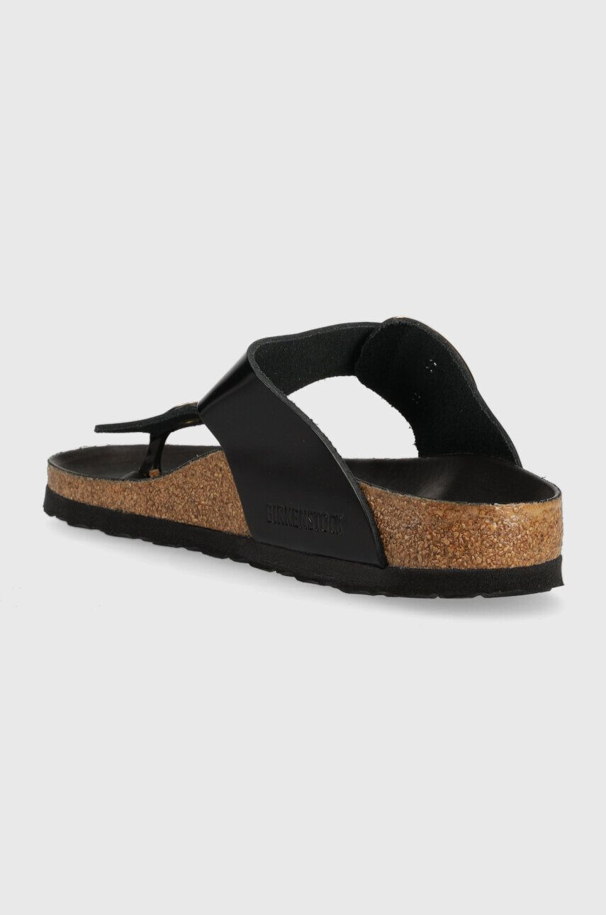 Birkenstock slapi de piele Gizeh femei culoarea negru cu toc plat 1021469 - Pled.ro