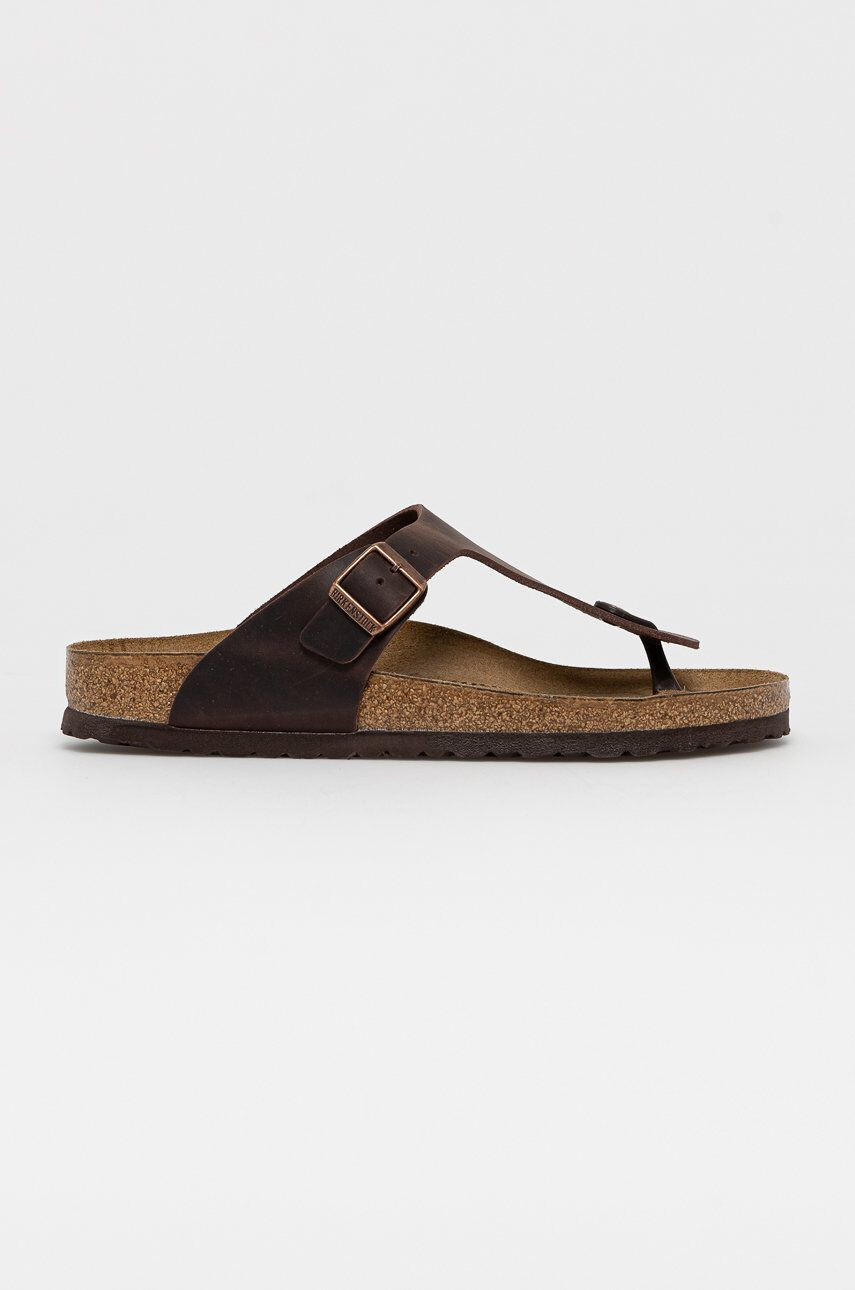 Birkenstock Șlapi de piele bărbați culoarea maro - Pled.ro