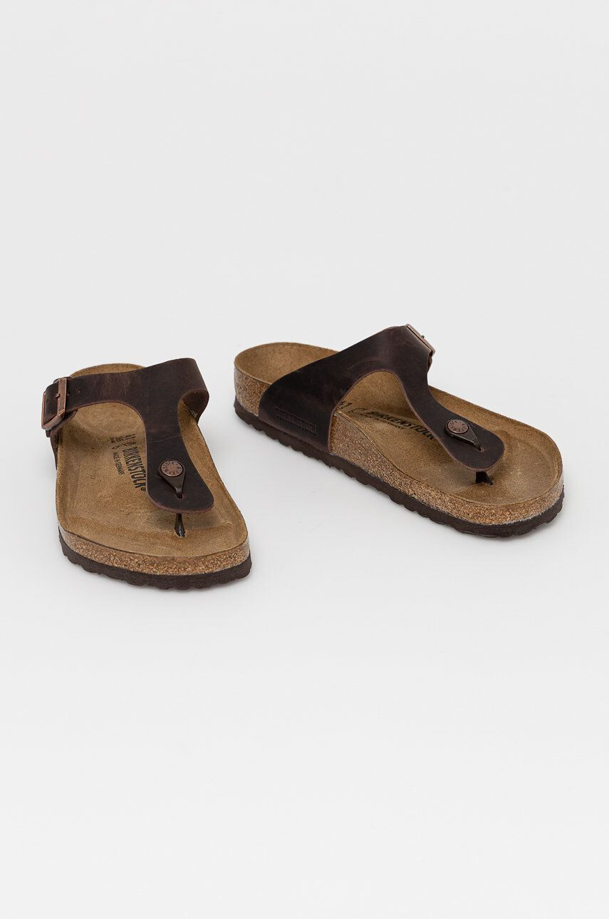 Birkenstock Șlapi de piele bărbați culoarea maro - Pled.ro