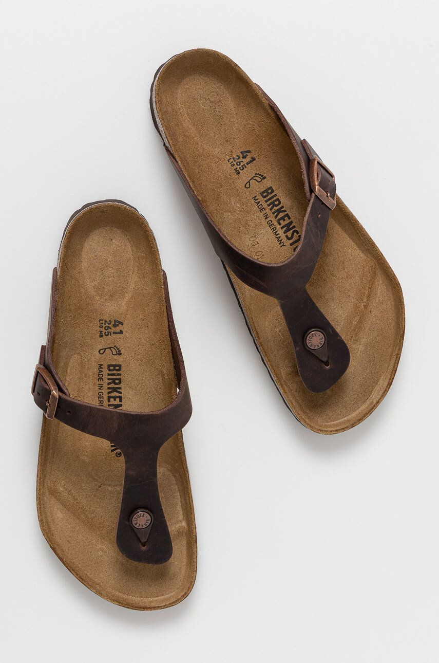 Birkenstock Șlapi de piele bărbați culoarea maro - Pled.ro