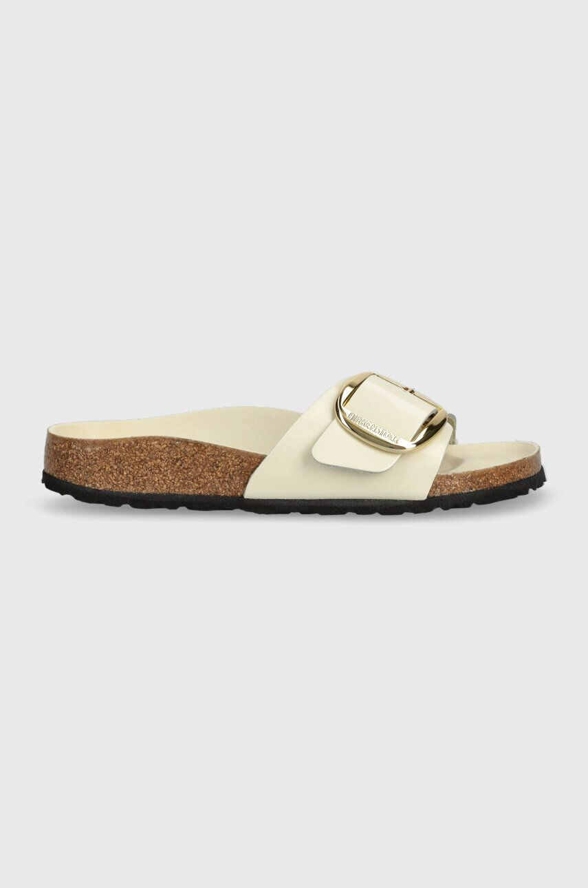 Birkenstock slapi de piele Madrid femei culoarea bej 1025298 - Pled.ro