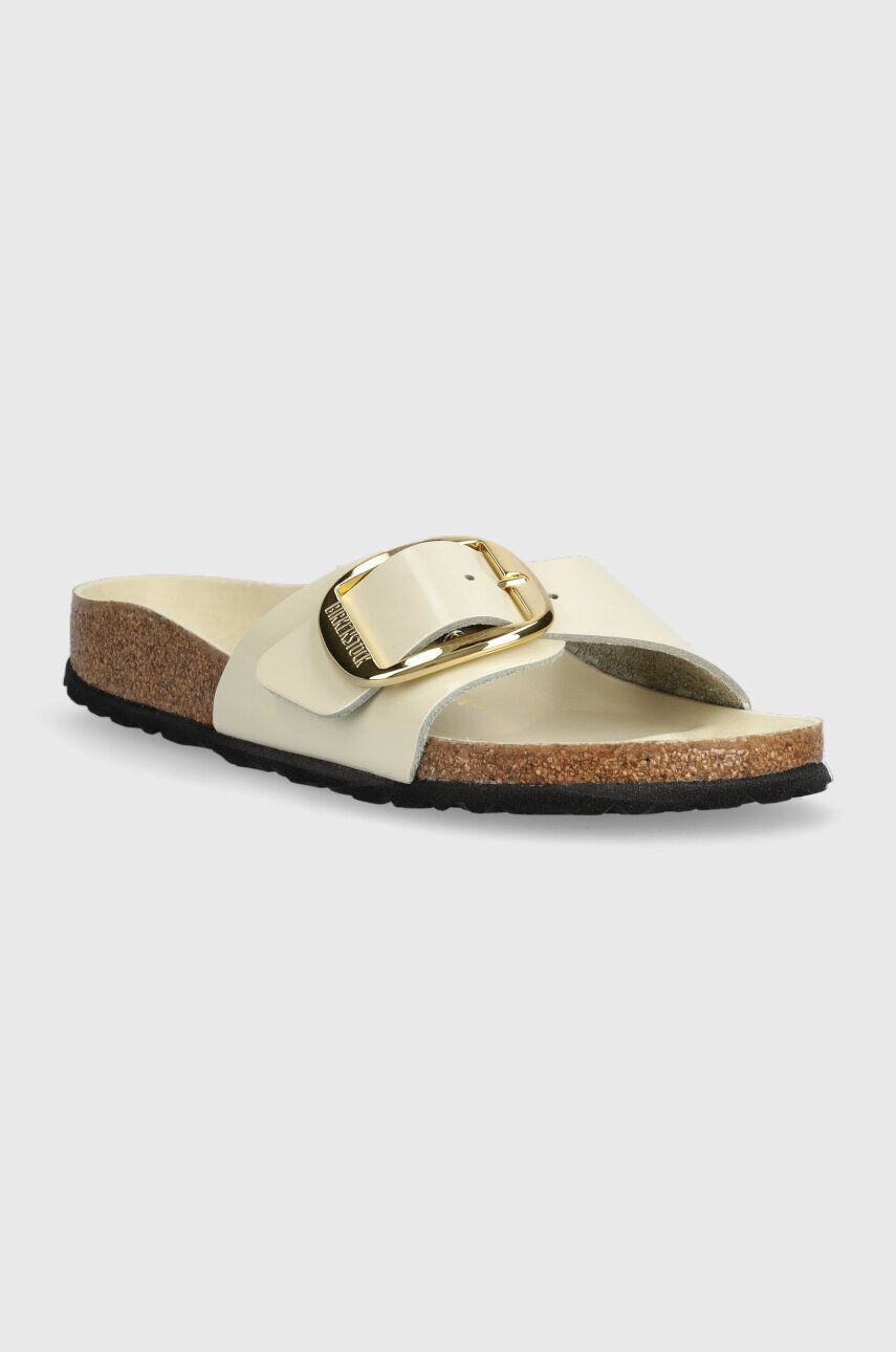 Birkenstock slapi de piele Madrid femei culoarea bej 1025298 - Pled.ro