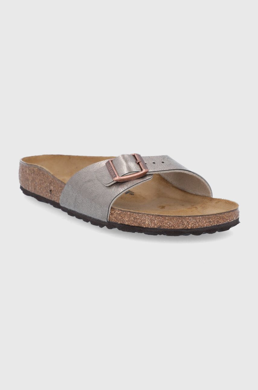 Birkenstock Șlapi de piele Madrid femei culoarea auriu 1020632.Taupe-Taupe - Pled.ro