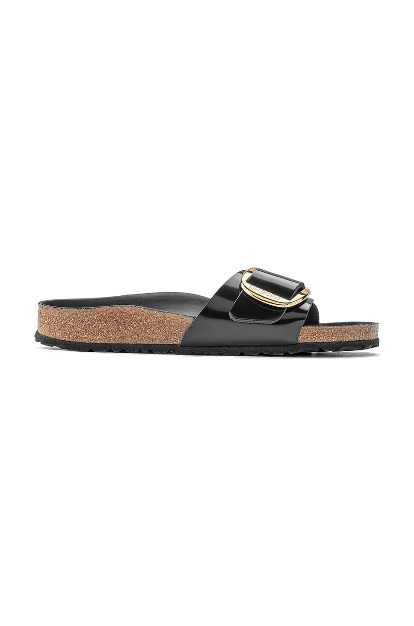 Birkenstock slapi de piele Madrid femei culoarea negru 1022541 - Pled.ro