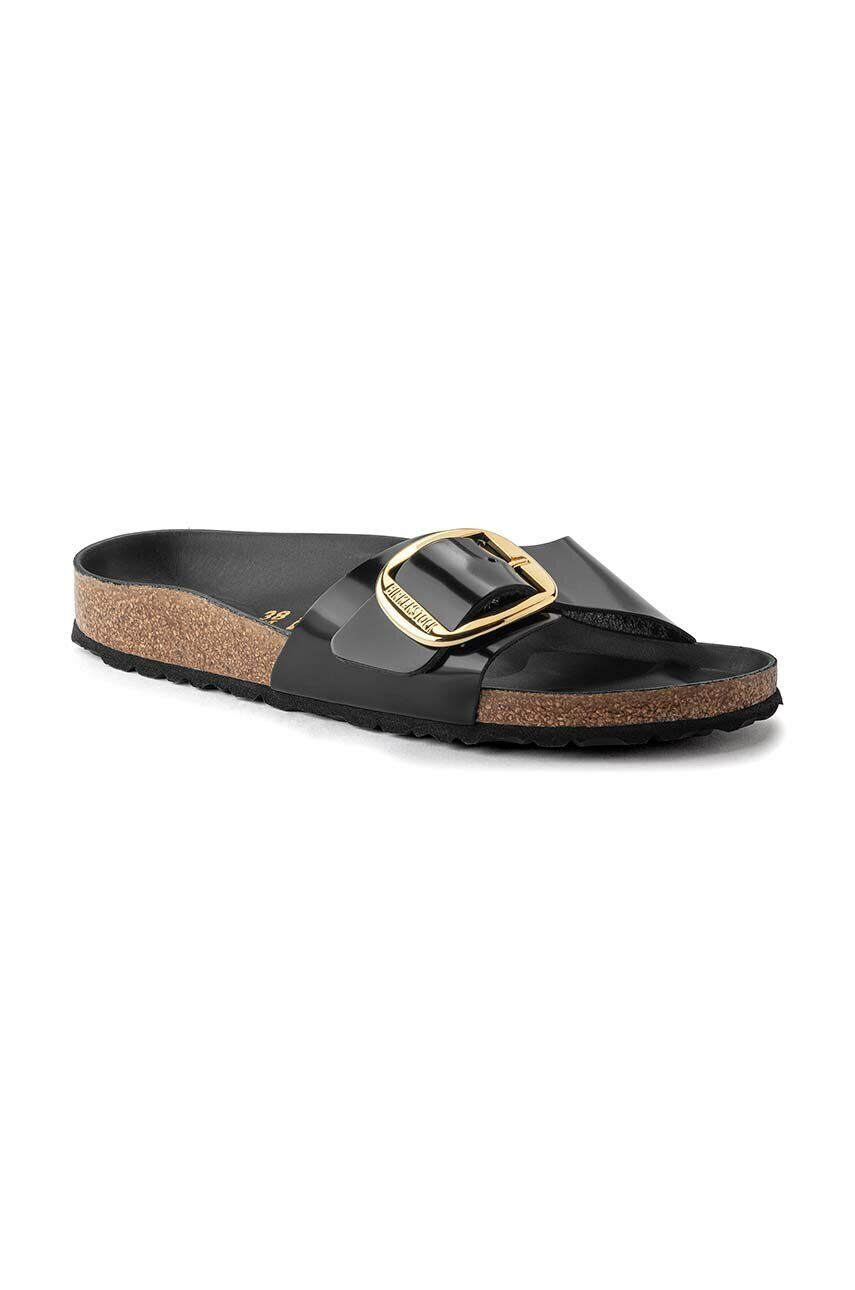 Birkenstock slapi de piele Madrid femei culoarea negru 1022541 - Pled.ro