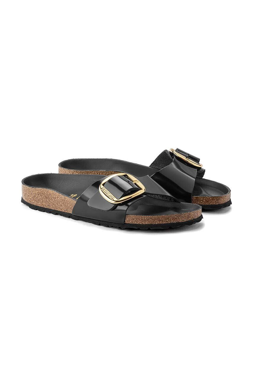 Birkenstock slapi de piele Madrid femei culoarea negru 1022541 - Pled.ro