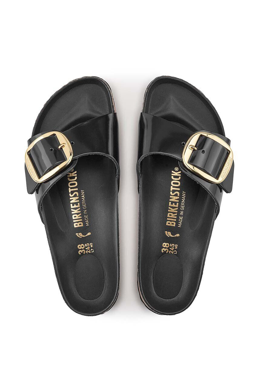 Birkenstock slapi de piele Madrid femei culoarea negru 1022541 - Pled.ro