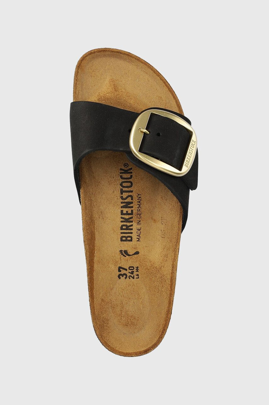 Birkenstock șlapi de piele Madrid Big Buckle femei culoarea negru 1023373.BLK-BLACK - Pled.ro