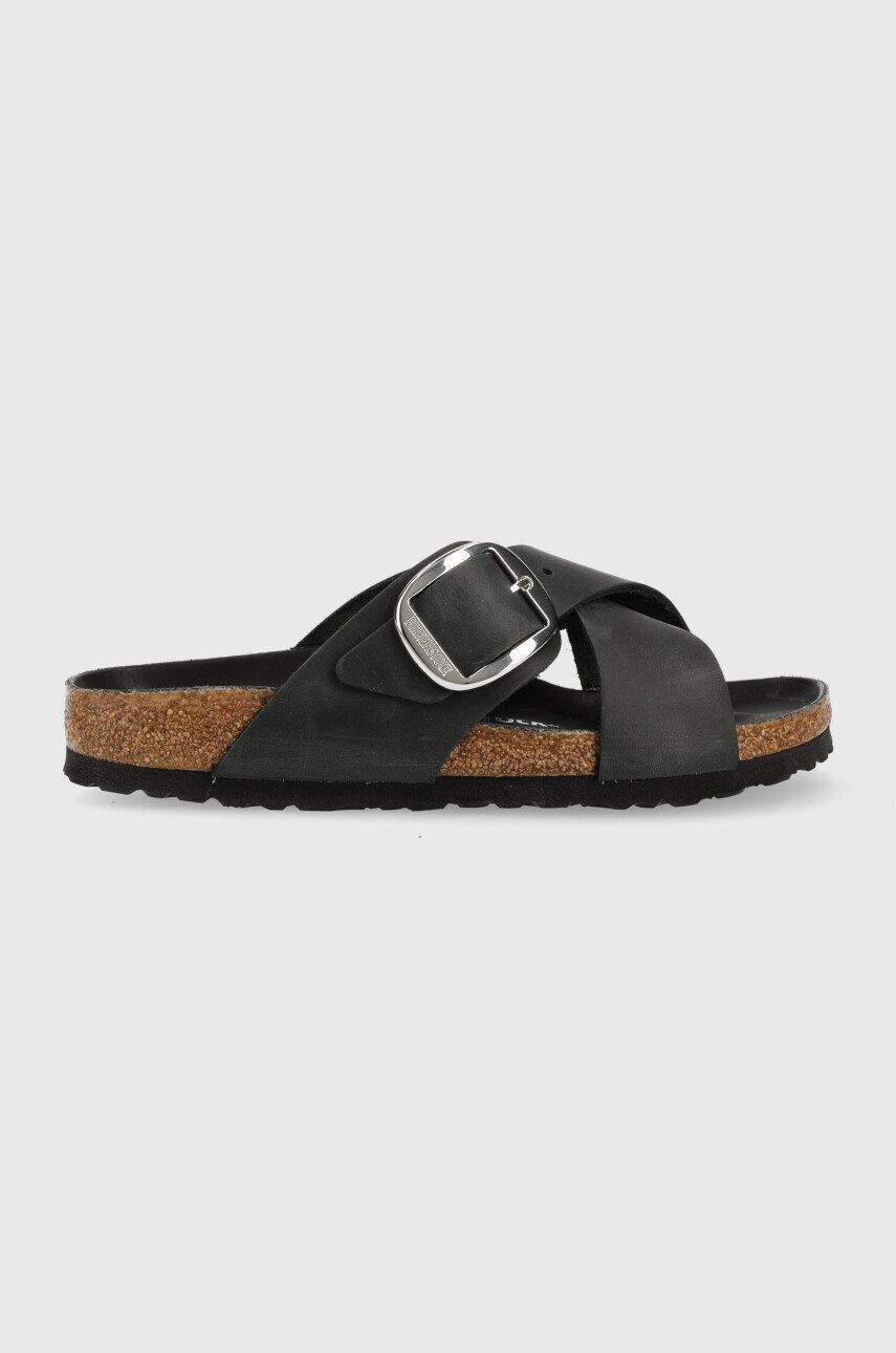 Birkenstock șlapi de piele Siena Big Buckle femei culoarea negru 1020156 1020156-black - Pled.ro