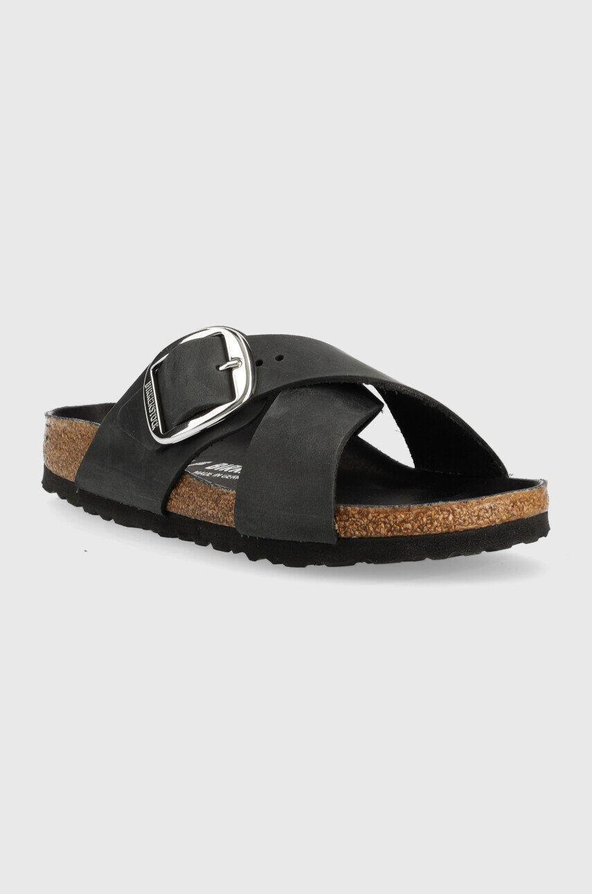 Birkenstock șlapi de piele Siena Big Buckle femei culoarea negru 1020156 1020156-black - Pled.ro