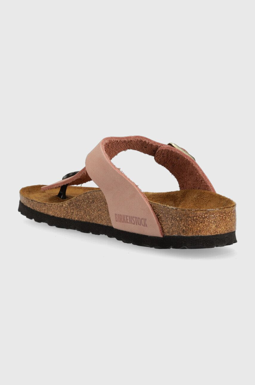 Birkenstock slapi din piele intoarsa Gizeh SFB femei culoarea roz cu toc plat 1024106 - Pled.ro