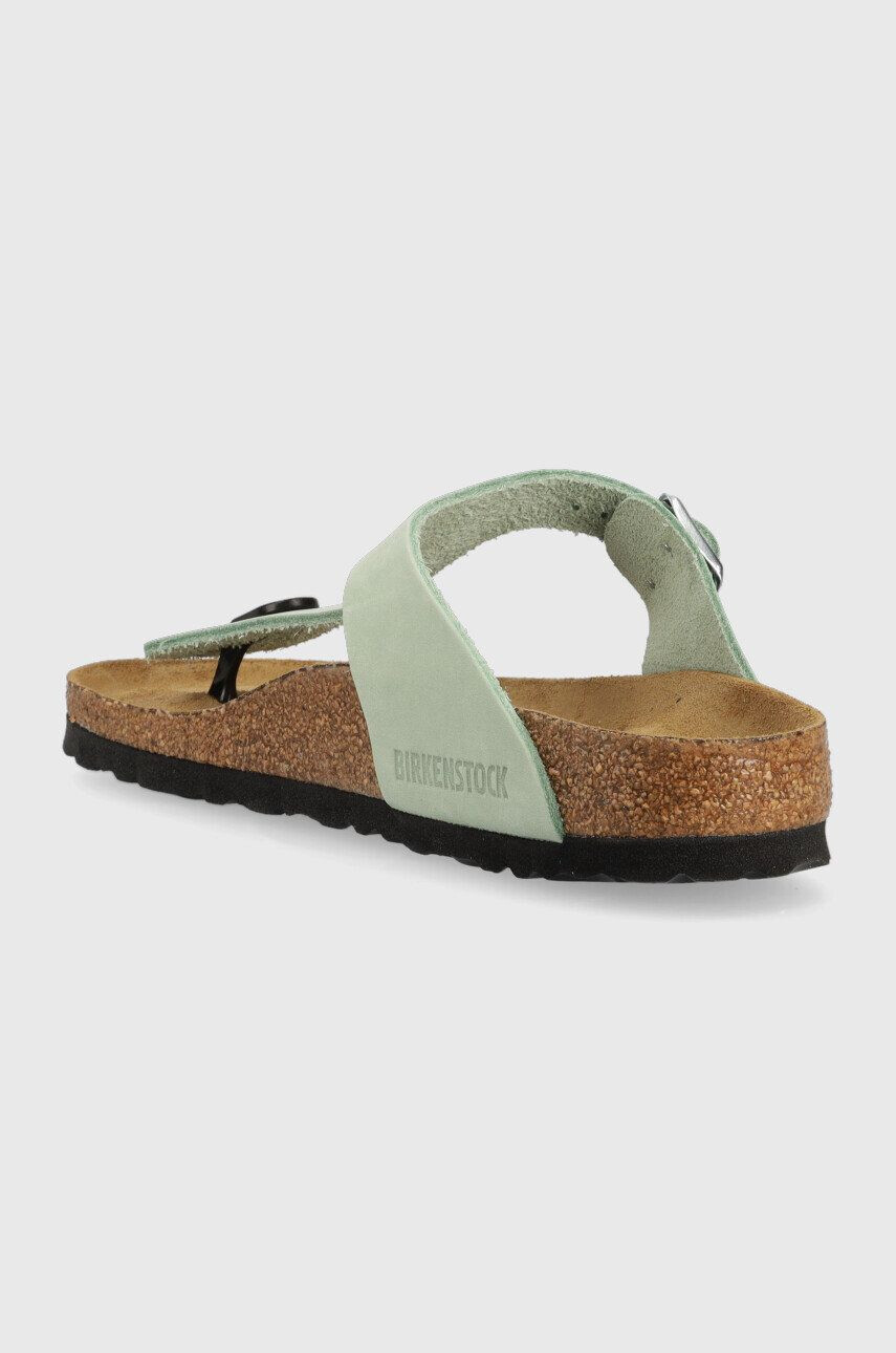 Birkenstock șlapi din piele întoarsă Gizeh SFB femei culoarea verde cu toc plat 1024062 1024062-Matcha - Pled.ro