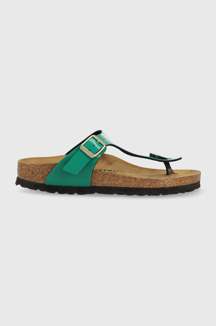 Birkenstock slapi Gizeh femei culoarea verde cu toc plat 1025457 - Pled.ro