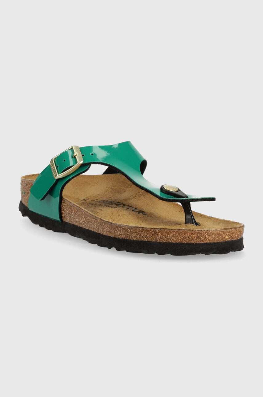 Birkenstock slapi Gizeh femei culoarea verde cu toc plat 1025457 - Pled.ro