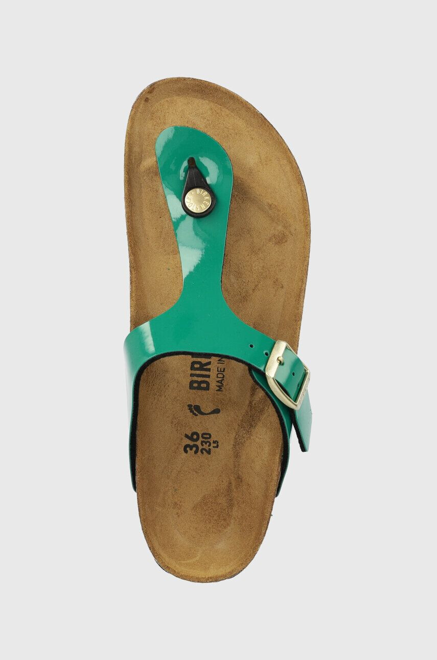 Birkenstock slapi Gizeh femei culoarea verde cu toc plat 1025457 - Pled.ro