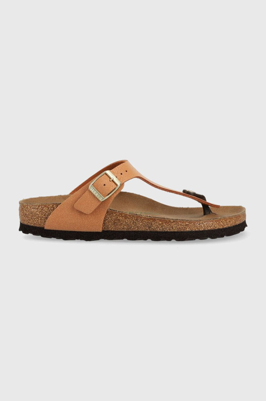 Birkenstock slapi GIZEH BS femei culoarea maro cu toc plat - Pled.ro