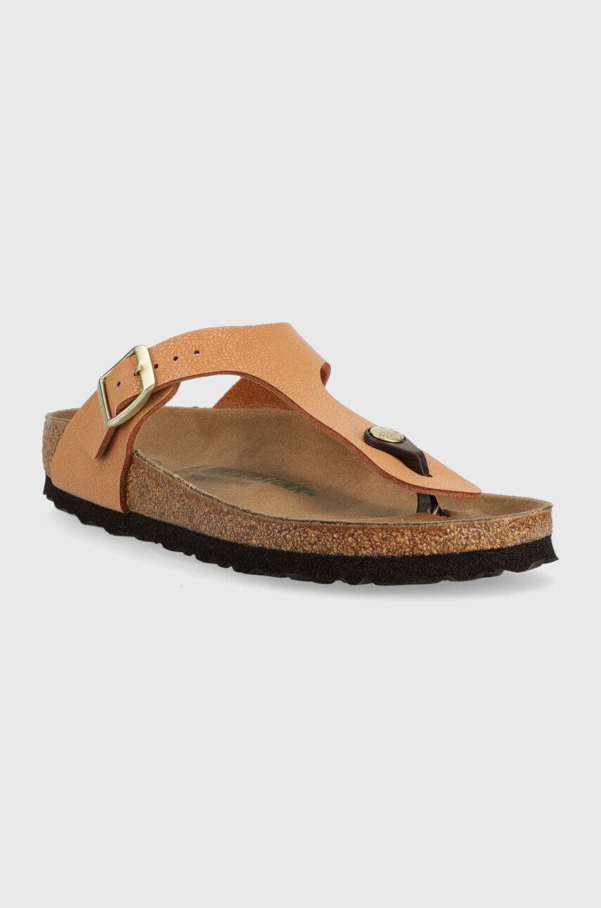 Birkenstock slapi GIZEH BS femei culoarea maro cu toc plat - Pled.ro