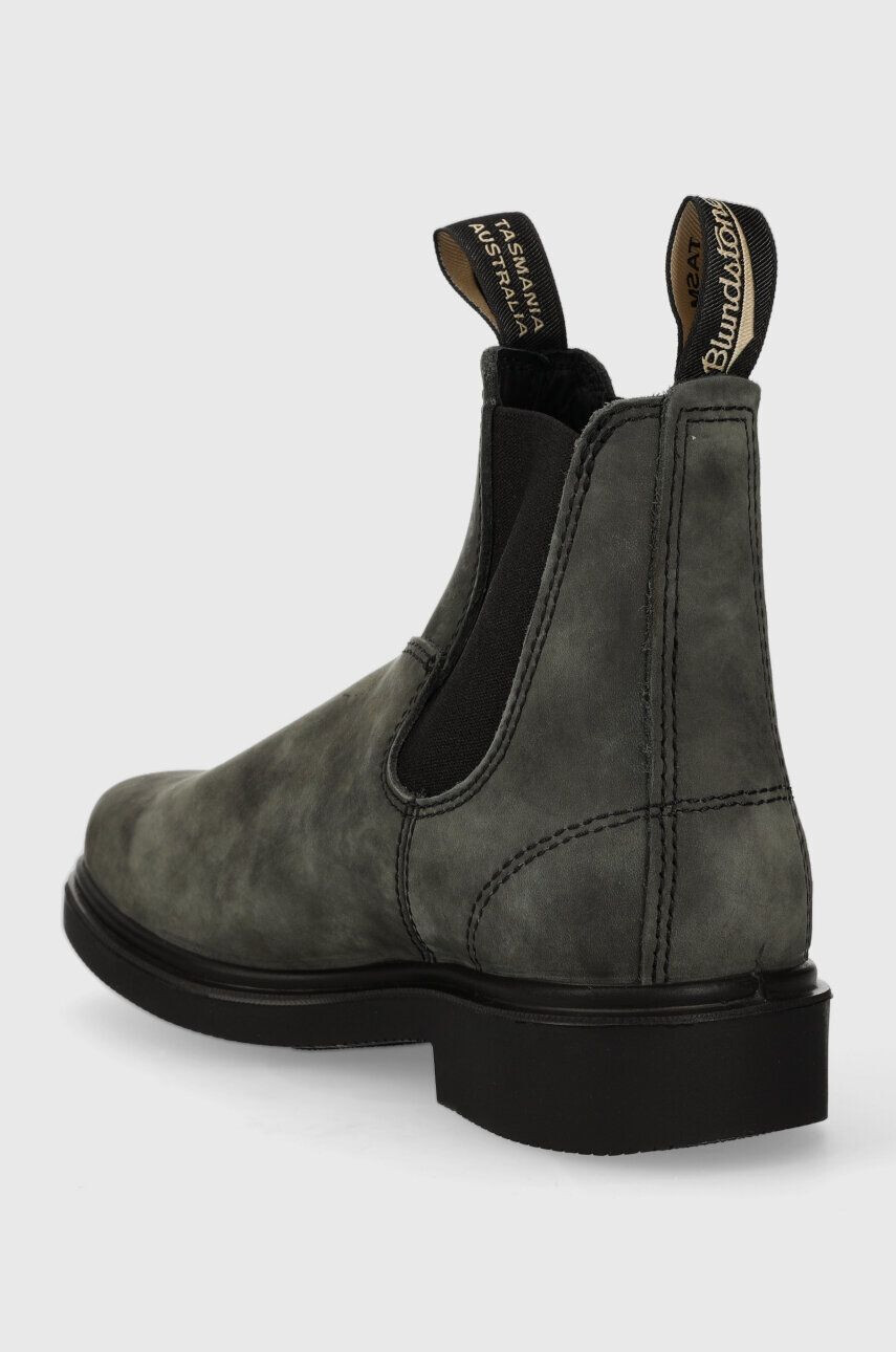 Blundstone botine din piele intoarsa femei culoarea gri cu toc plat 1308.Rustic.Black - Pled.ro