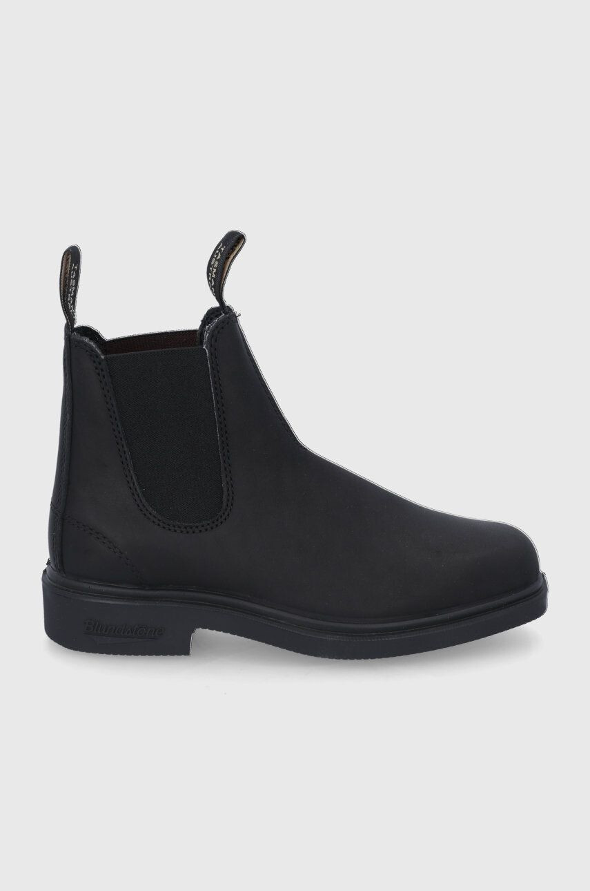 Blundstone Ghete Chelsea de piele 063 femei culoarea negru cu toc plat - Pled.ro