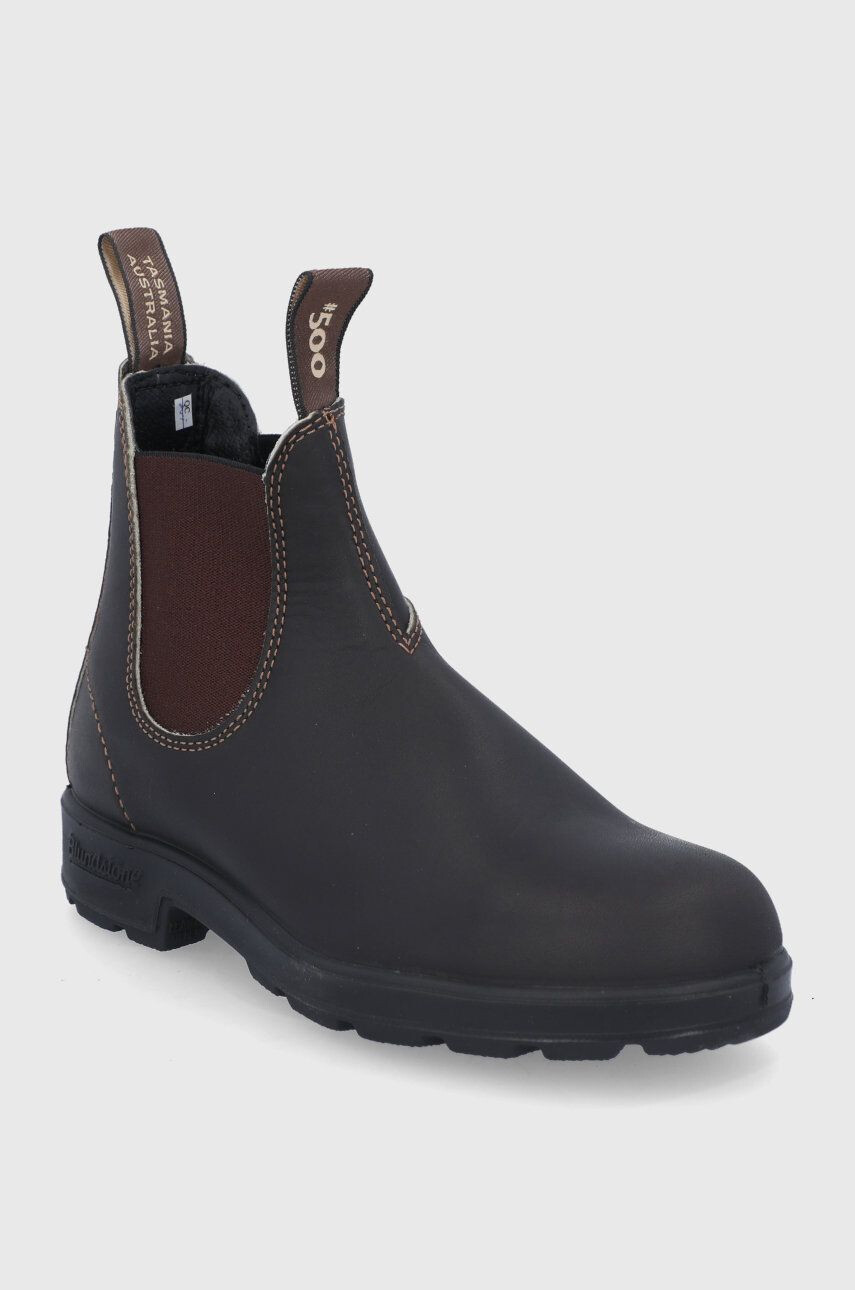 Blundstone Ghete Chelsea de piele 500 femei culoarea maro cu toc plat - Pled.ro