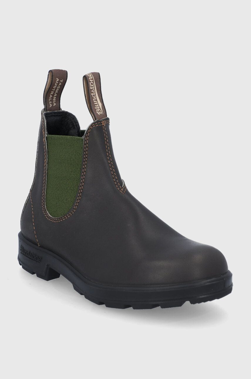 Blundstone Ghete Chelsea de piele 519 femei culoarea maro cu toc plat - Pled.ro