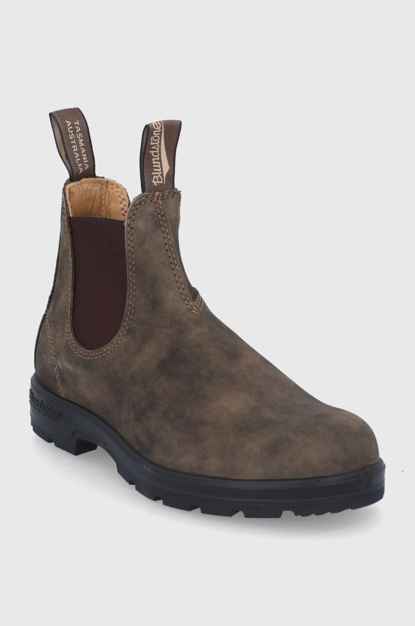 Blundstone Ghete Chelsea de piele 585 femei culoarea maro cu toc plat - Pled.ro