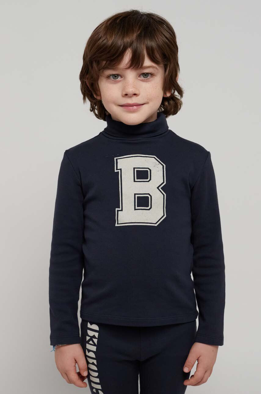 Bobo Choses longsleeve copii culoarea albastru marin cu imprimeu - Pled.ro