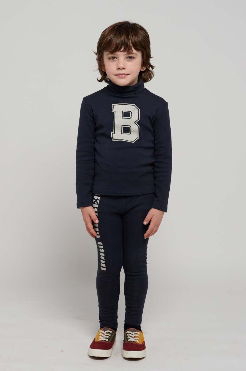 Bobo Choses longsleeve copii culoarea albastru marin cu imprimeu - Pled.ro