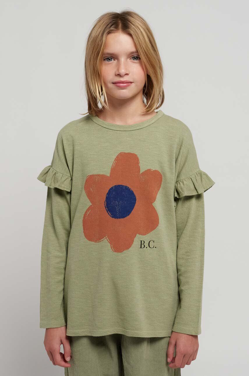 Bobo Choses longsleeve din bumbac pentru copii culoarea verde - Pled.ro