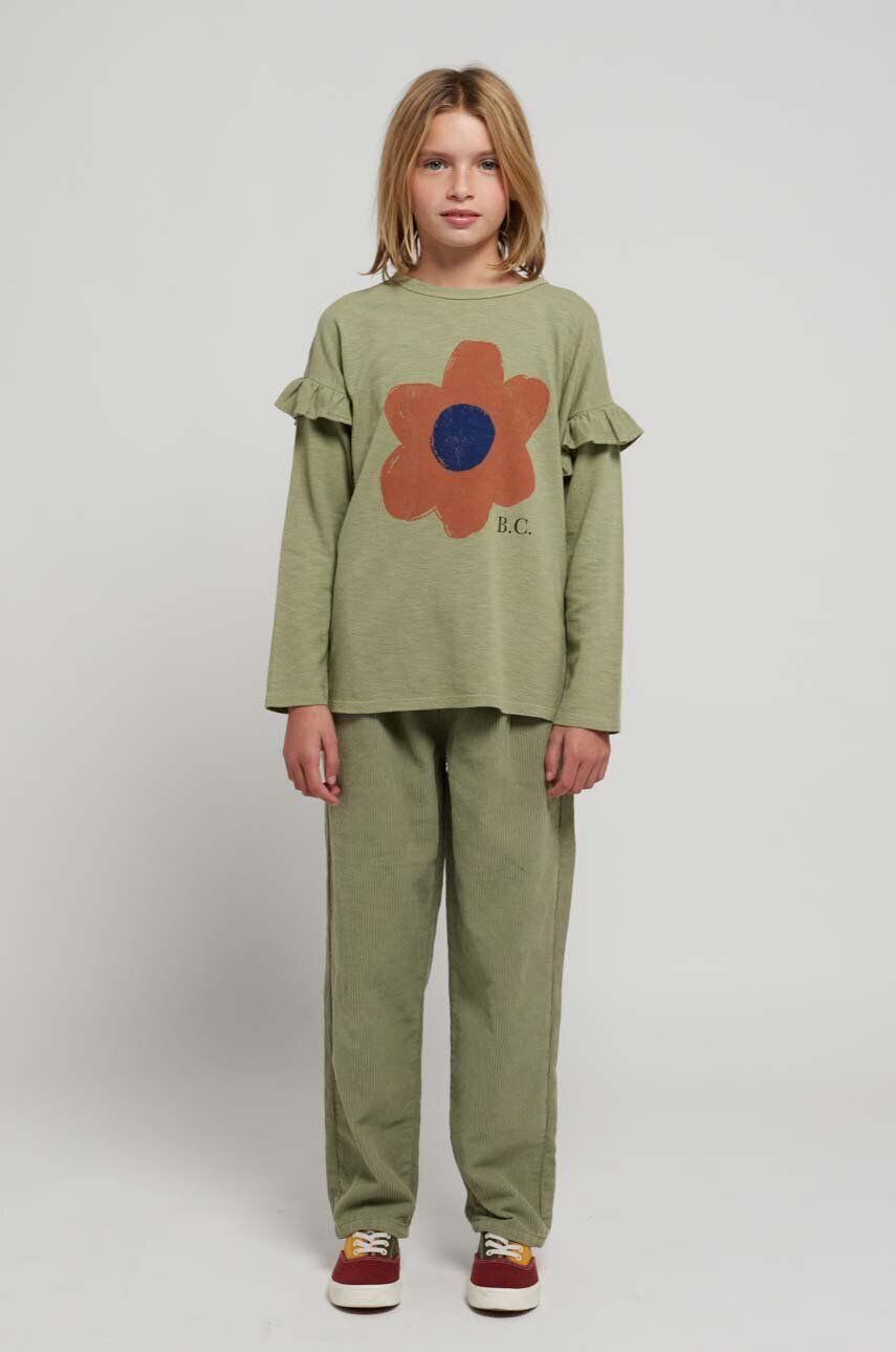 Bobo Choses longsleeve din bumbac pentru copii culoarea verde - Pled.ro