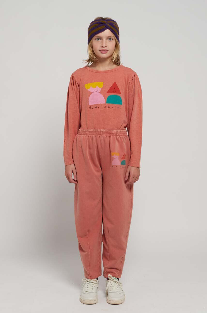 Bobo Choses longsleeve din bumbac pentru copii culoarea portocaliu - Pled.ro