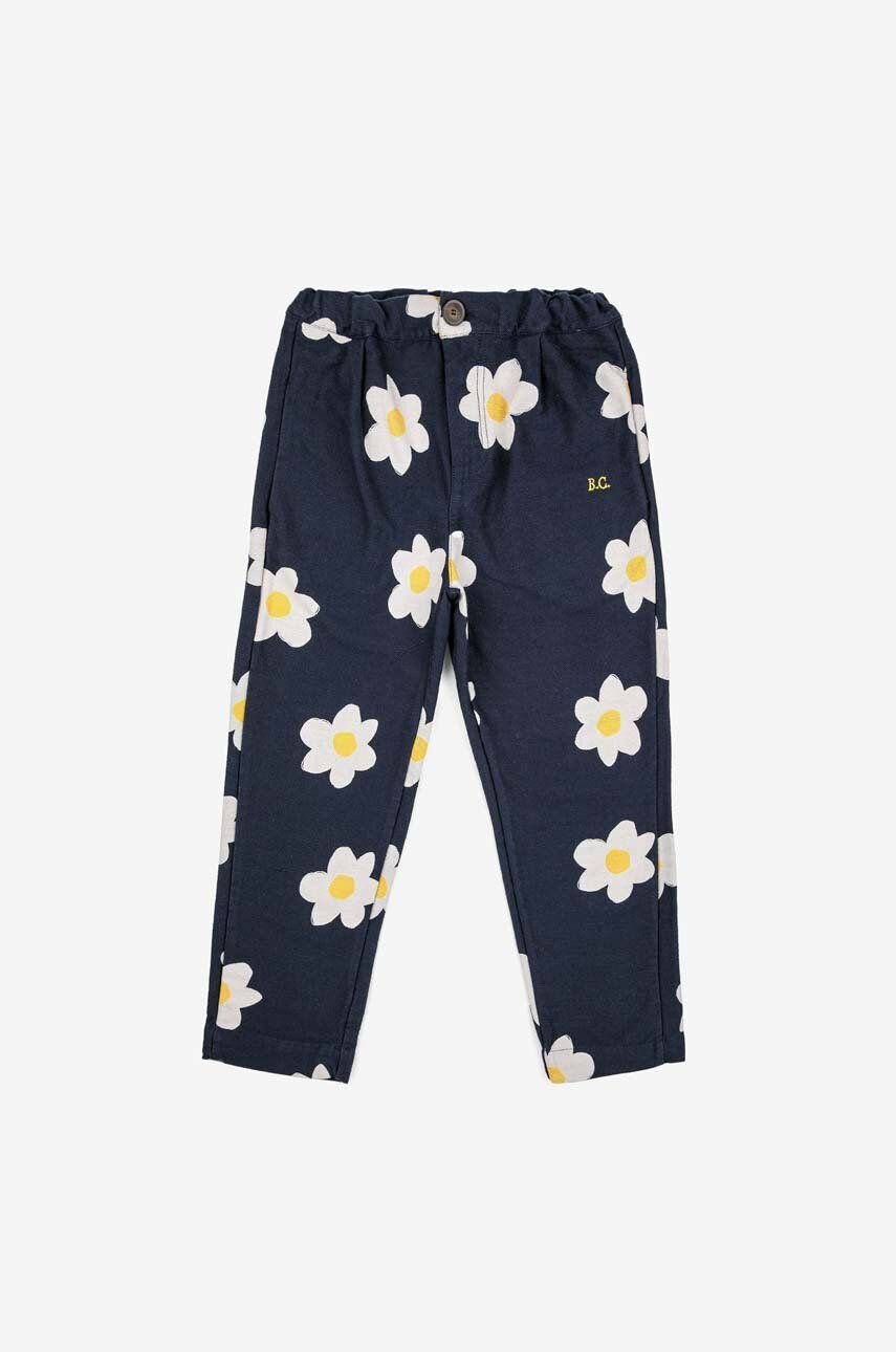 Bobo Choses pantaloni de bumbac pentru copii culoarea albastru marin modelator - Pled.ro