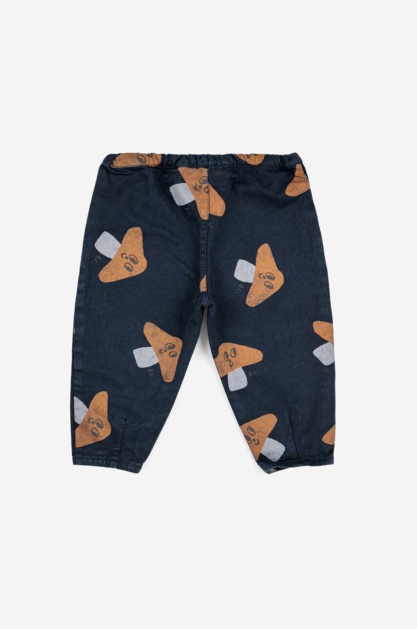 Bobo Choses pantaloni de trening din bumbac pentru bebeluși culoarea albastru marin cu imprimeu - Pled.ro