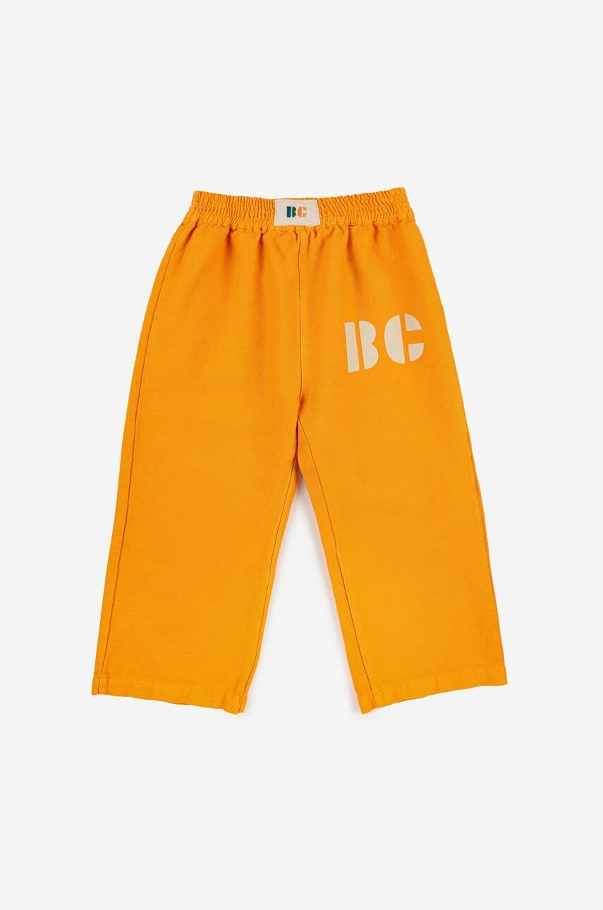 Bobo Choses pantaloni de trening din bumbac pentru copii culoarea portocaliu cu imprimeu - Pled.ro