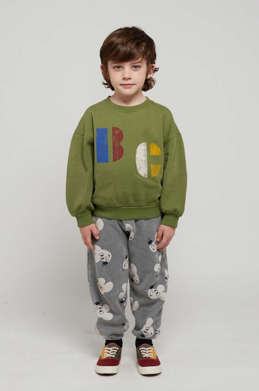 Bobo Choses pantaloni de trening din bumbac pentru copii culoarea gri modelator - Pled.ro