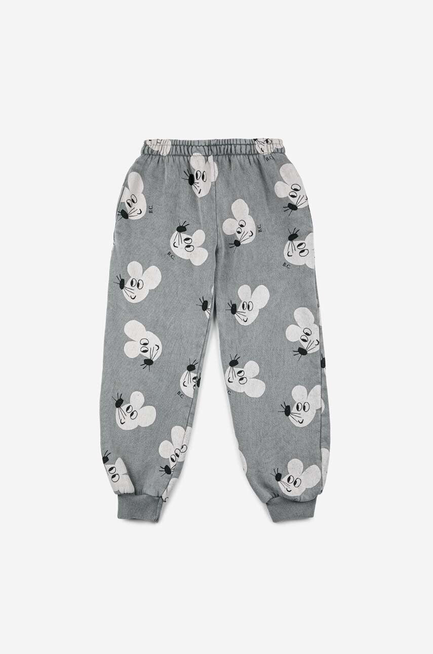 Bobo Choses pantaloni de trening din bumbac pentru copii culoarea gri modelator - Pled.ro