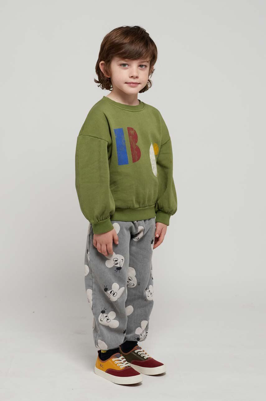 Bobo Choses pantaloni de trening din bumbac pentru copii culoarea gri modelator - Pled.ro