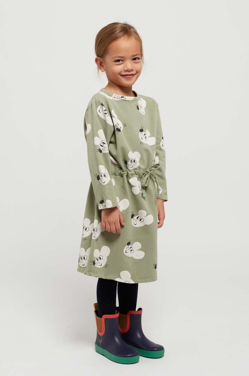 Bobo Choses rochie fete culoarea verde mini evazati - Pled.ro