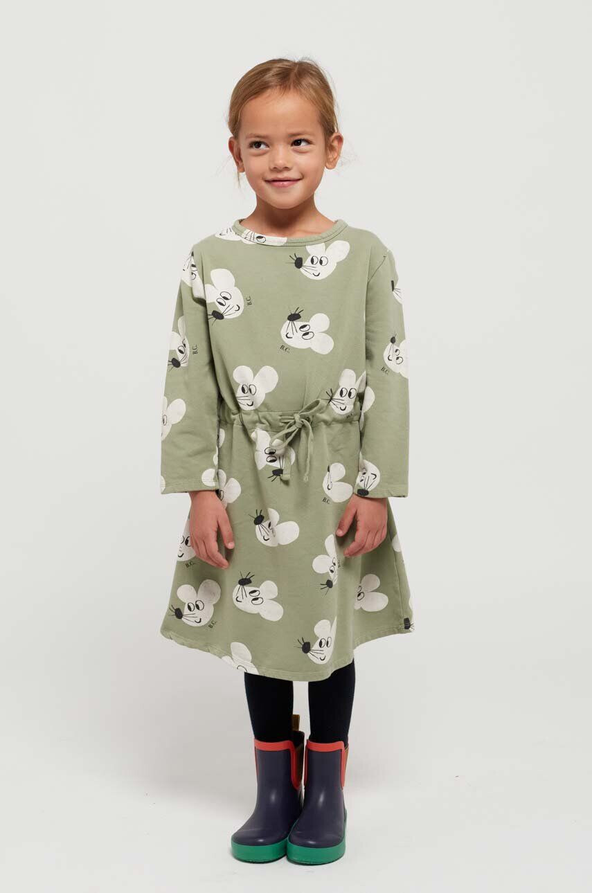 Bobo Choses rochie fete culoarea verde mini evazati - Pled.ro