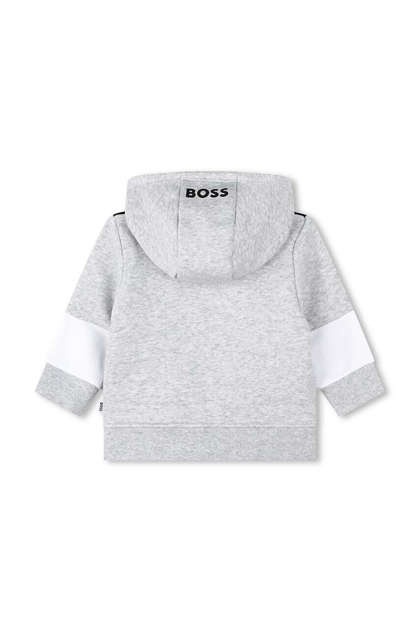 Boss bluza bebe culoarea gri cu glugă modelator - Pled.ro