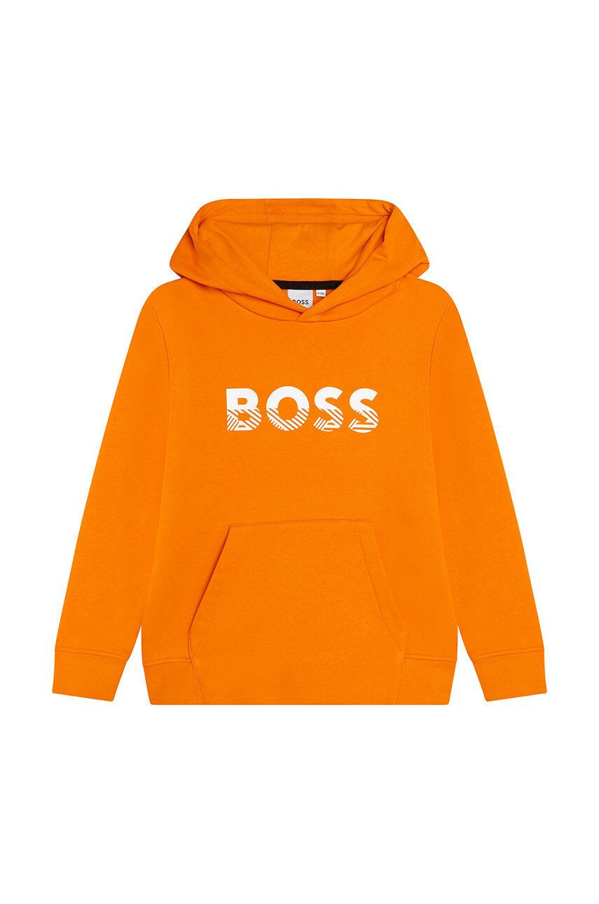 Boss bluza copii culoarea portocaliu cu imprimeu - Pled.ro