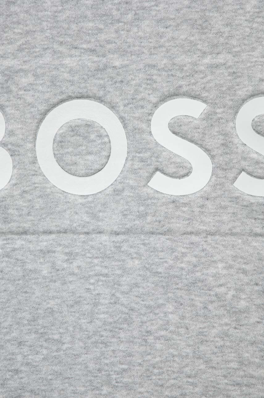 Boss bluza copii culoarea gri cu imprimeu - Pled.ro