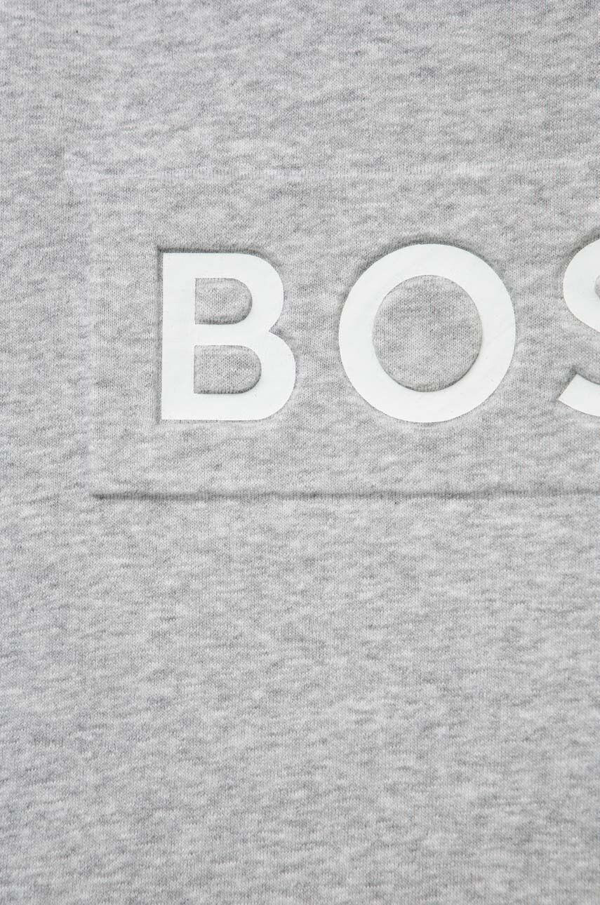 Boss bluza copii culoarea gri cu imprimeu - Pled.ro