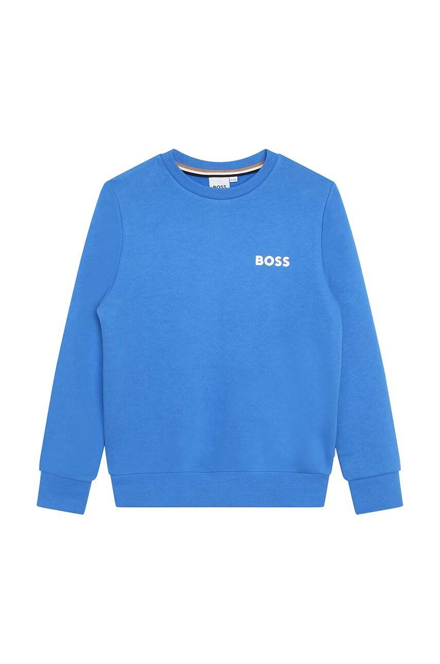 Boss bluza copii culoarea negru cu imprimeu - Pled.ro