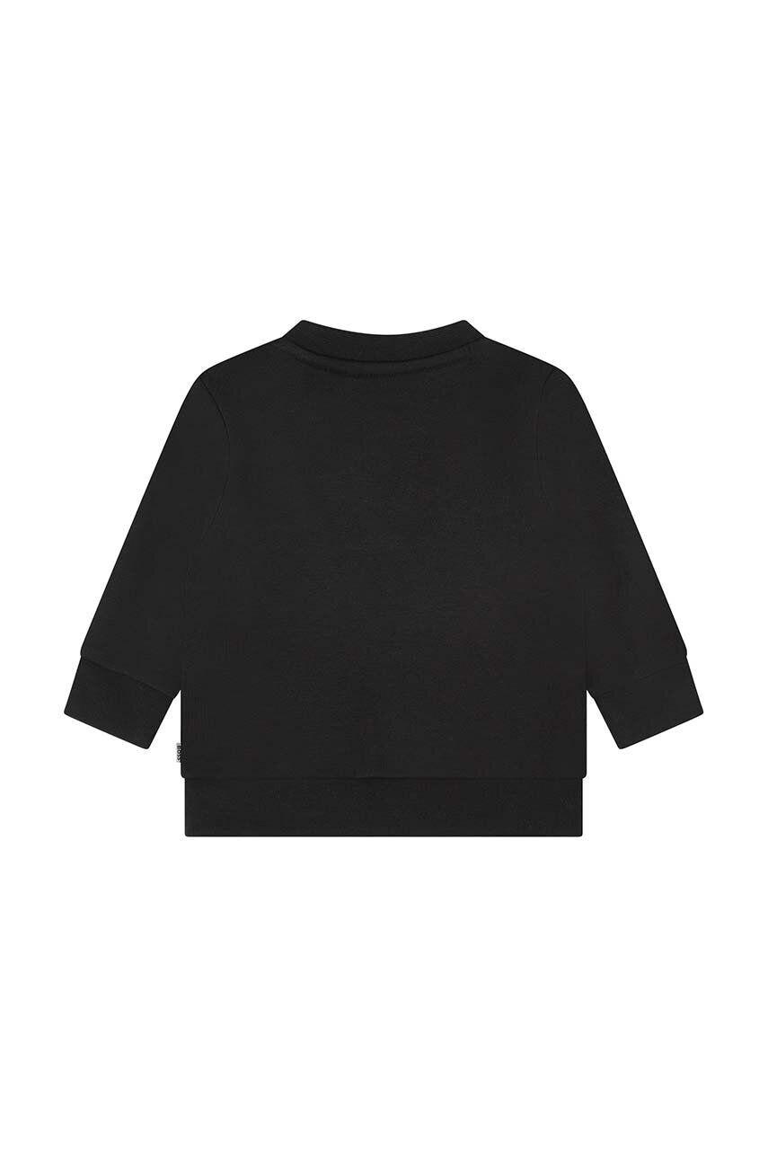 Boss bluza copii culoarea negru cu imprimeu - Pled.ro