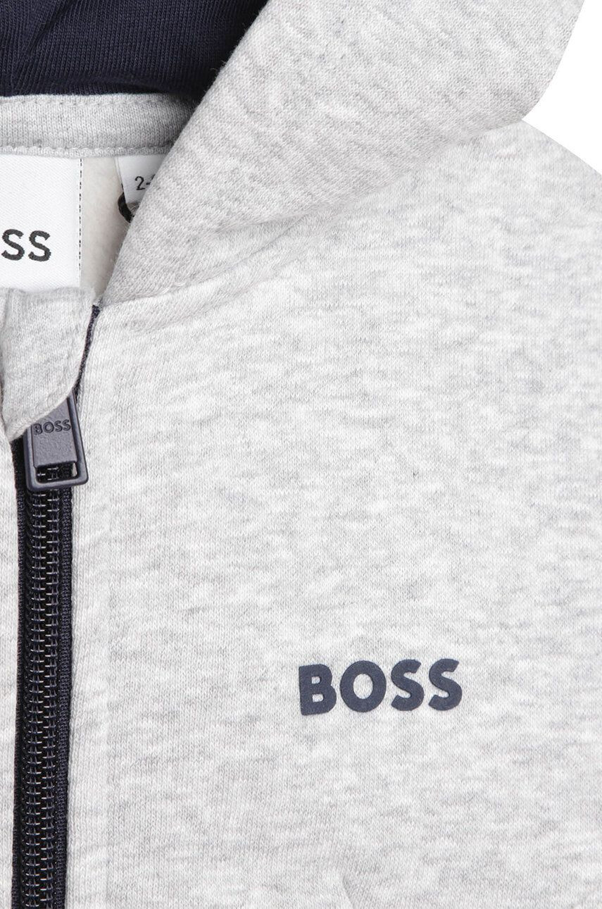 Boss bluza copii culoarea gri neted - Pled.ro