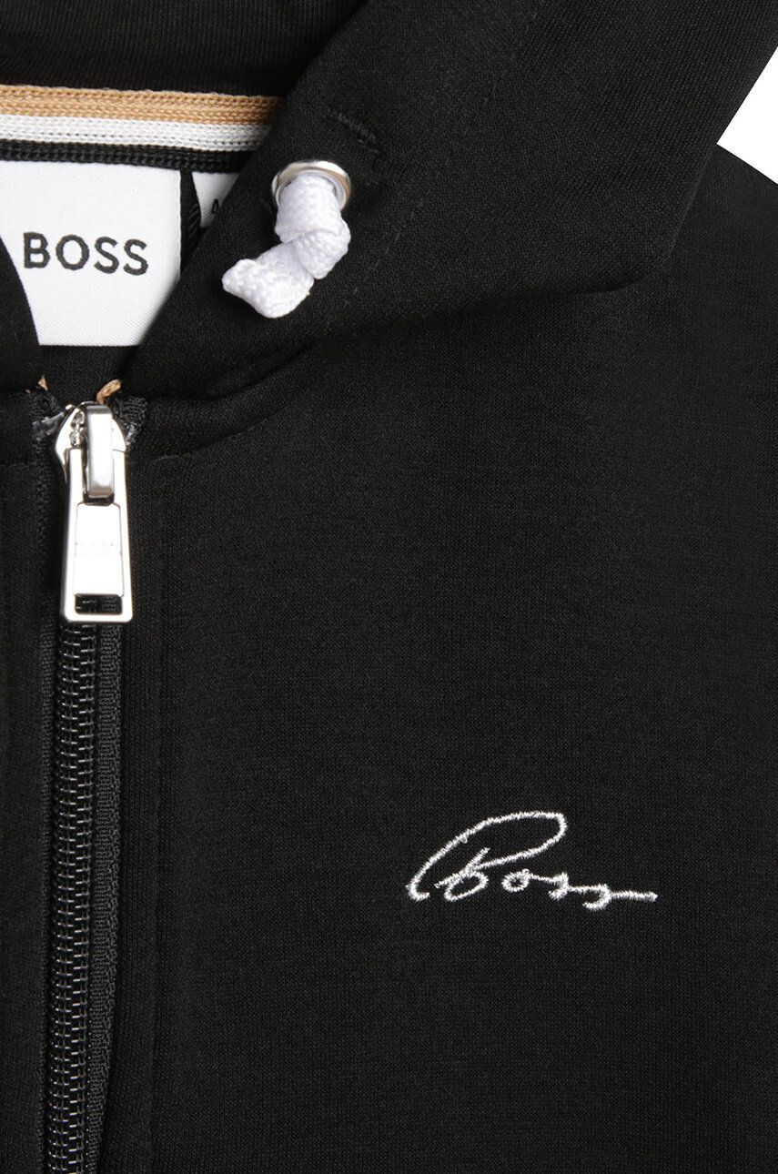 Boss bluza copii culoarea negru neted - Pled.ro