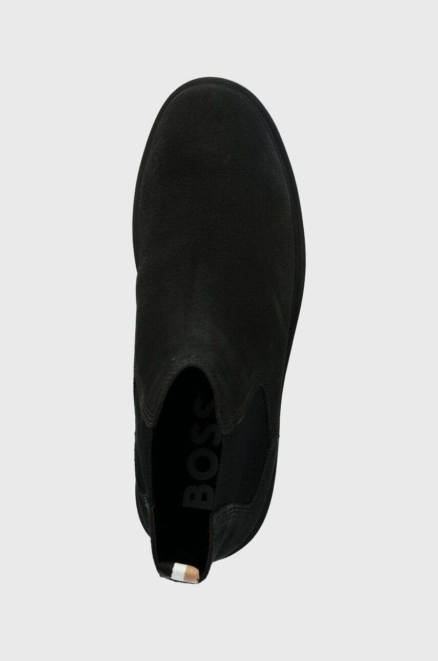 Boss botine din piele intoarsa Adley barbati culoarea negru 50503675 - Pled.ro